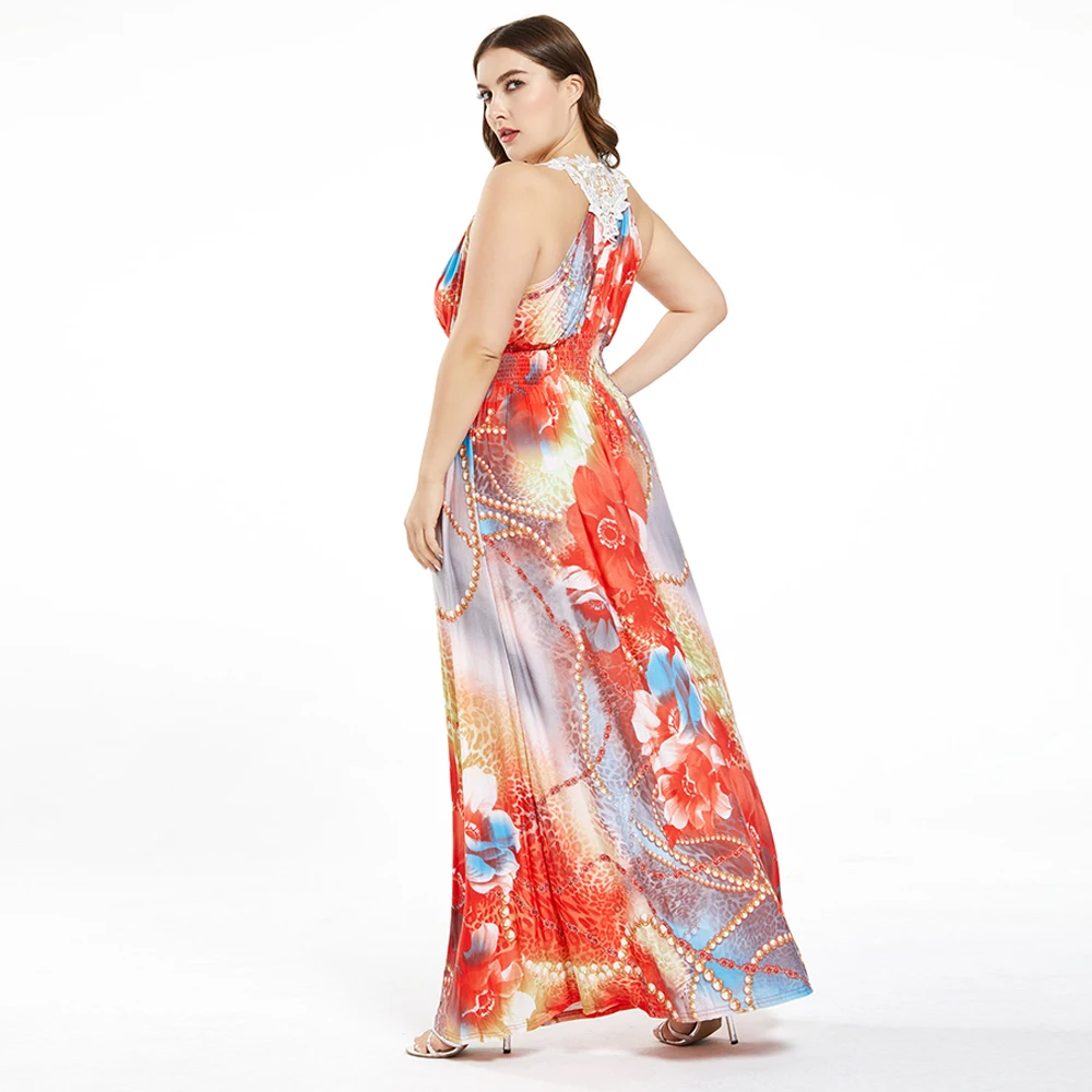 Vestidos De Verano 2020 размера плюс для женщин богемное пляжное длинное платье на бретелях