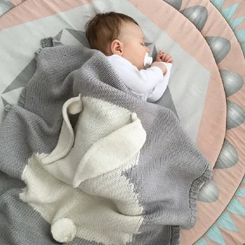 

1pc Baby Blanket Swaddle Baby Wrap Knitted Blanket For infant Rabbit Cartoon Plaid Infant Toddler Bedding Swaddling Kids Product