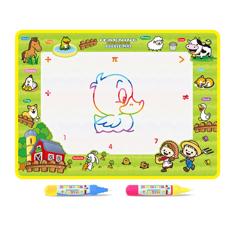 

4 Types Animal Theme Magic Water Drawing Mat & 2 Pens Children Painting Board Doodle Rug Early Educational Toy Kid Birthday Gift