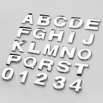 

25mm car Accessories Motorcycle Sticker 3D Metal Letters Alphabet Emblem Car sticker badge Logo with adhesive sticker