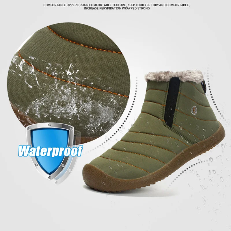 Зимние мужские ботинки водонепроницаемые удобные зимние ботинки теплая зимняя обувь на меху мужские Ботильоны мужские Ботинки Зимняя обувь размера плюс