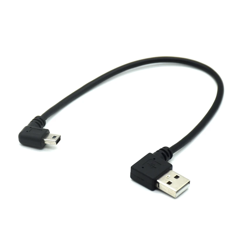 Black Durable ZQ House 90 Degree Up Angled Mini USB Male to USB 2.0 AF Adapter
