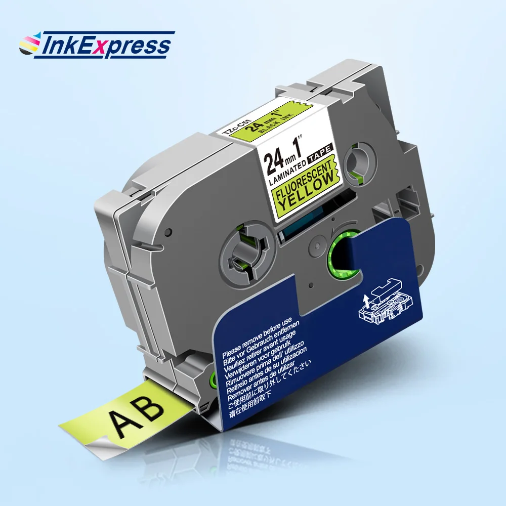 InkExpress C51 Tape For Brother Fluorescent Yellow Tape Laminated Label