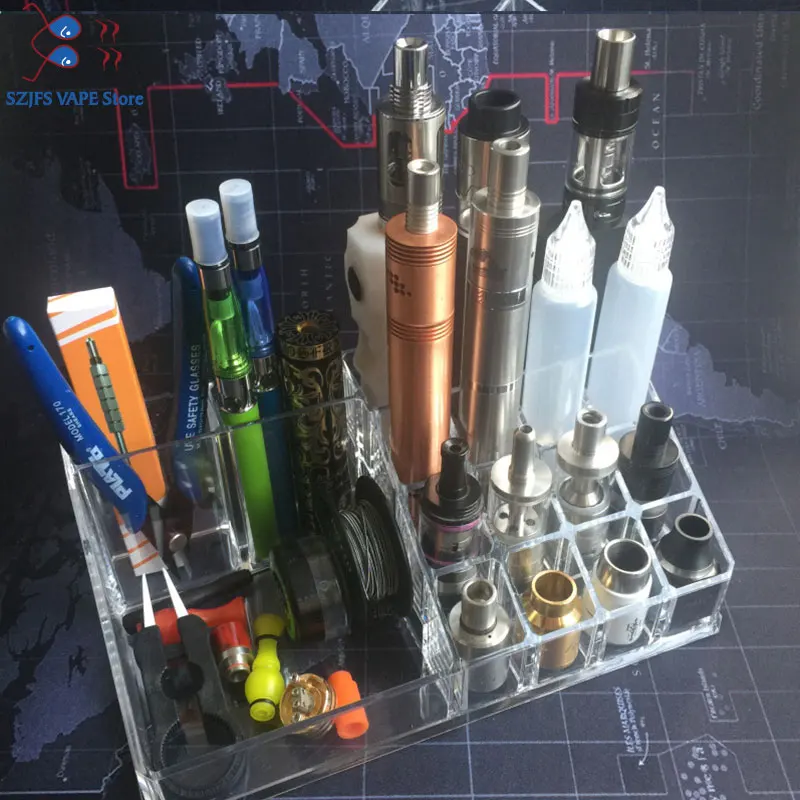 Electronic Cigarettes Storage rack display stand holder base for e-liquid mods e cigarette organizer Storage boxReceive Case
