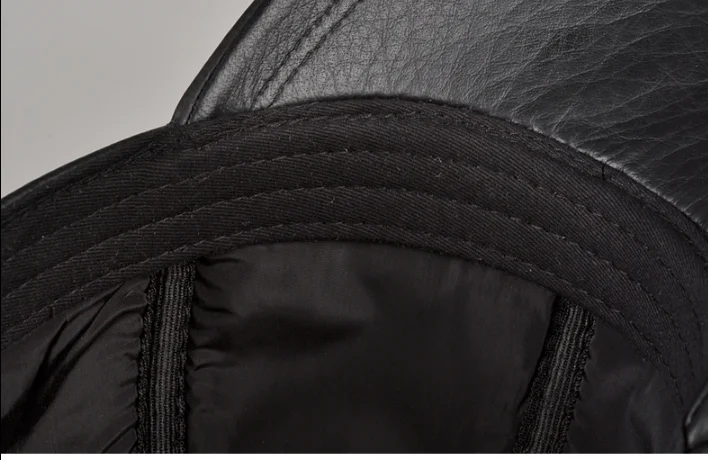 Verkäufe Winter männer braun/schwarz Farbe Echt Leder Baseball Caps Männer Damen Jugend Ente Zunge Warmer Hüte Hip Pop motorhaube Femme – Detail 24