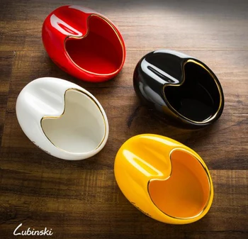 

LUBINSKI Fine Ceramic Round Cigar Cigarette Ashtray Pocket 1 Holder Travel Tobacco Ashtray Smoking Tool W/Gift Box Fit COHIBA
