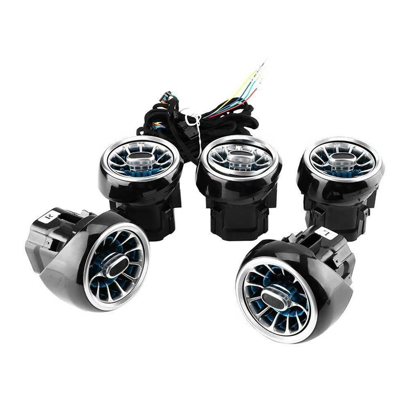 

5Pcs Air Vent Led Ambient Light Turbine Outlets Lamp 64 Color For Mercedes-Benz
