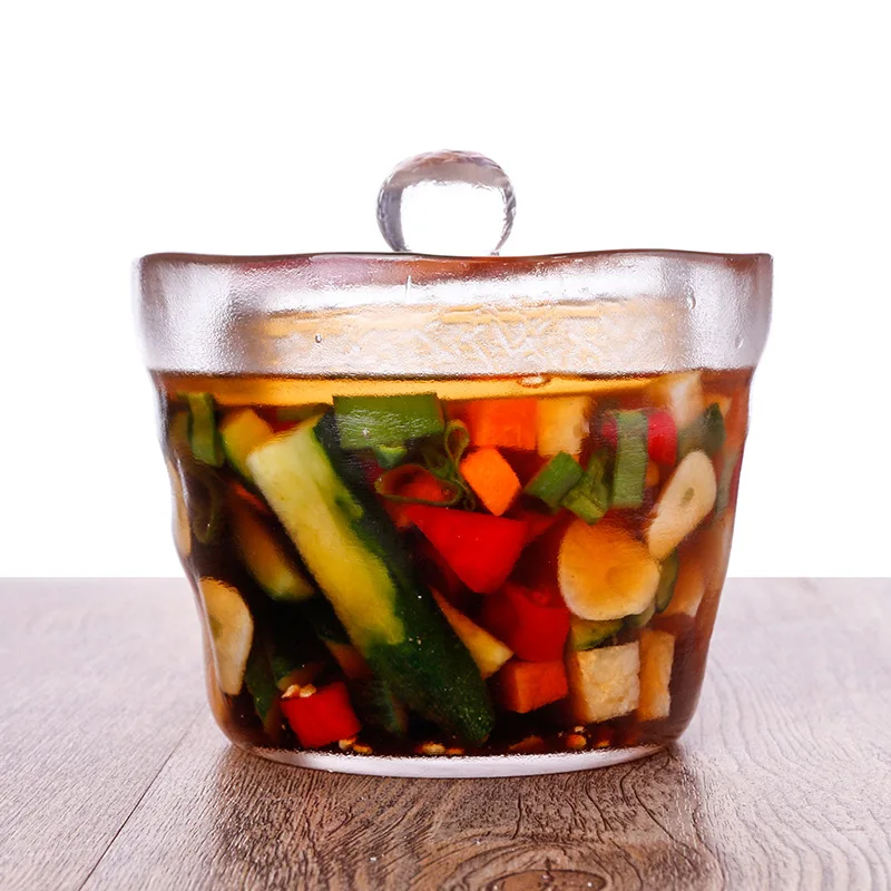 Кухня Ace Мини Стеклянная салатная лапша миска для рисового супа с крышкой кухня