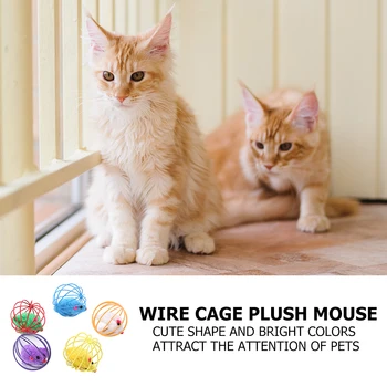 

6.5cm Pet Toy Mice Ball Cage Kitten Cat Playing Artificial Feather Mouse Kitten Playing Training Funny Chewing Toys