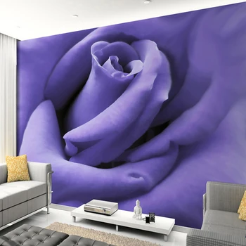 

Custom 3D Mural Wallpaper Beautiful Purple Rose Flower Art Wall Painting Study Room Bedroom Living Room Decoration 3D Wallpaper