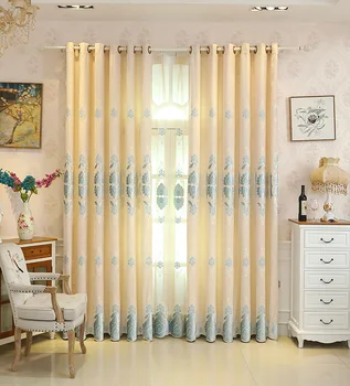 

New product off-white yarn-dyed flower chenille jacquard curtain for living room bedroom dining room