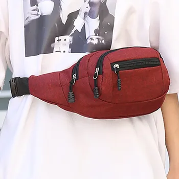 

2019 NEW Men's And Women Simple Leisure Waterproof Colorful Oxford Bag Running Belt Pouch Zip Pack Sport Runner Crossbody 826