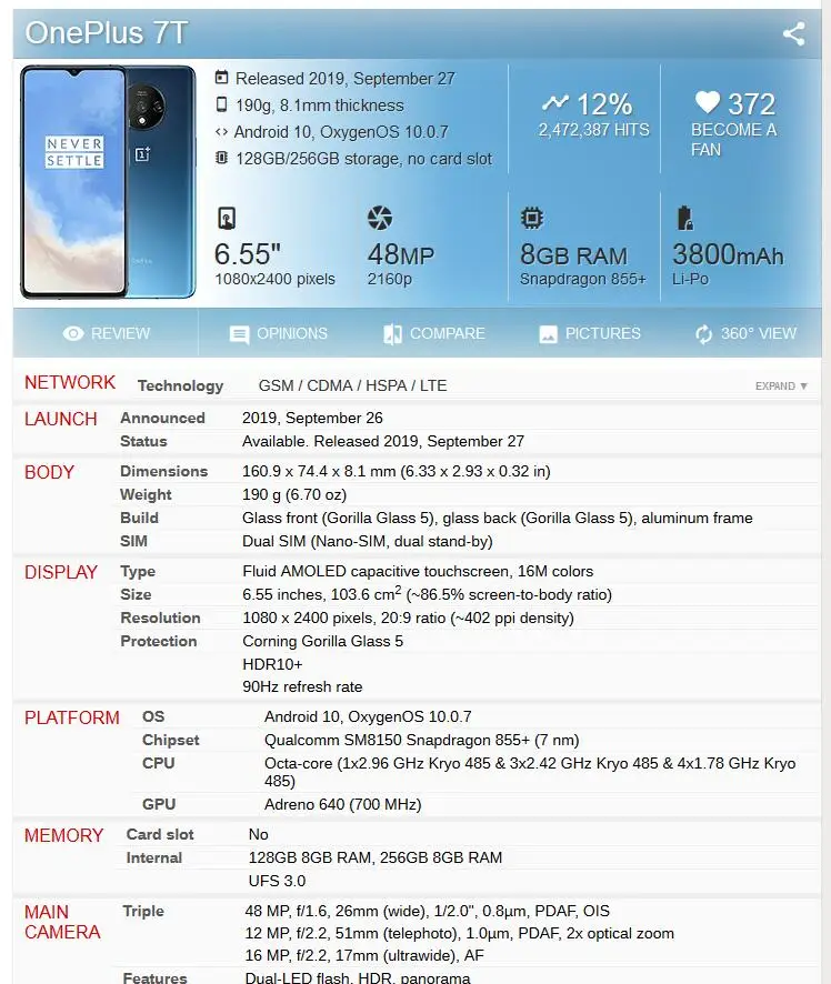 ONEPLUS 7T