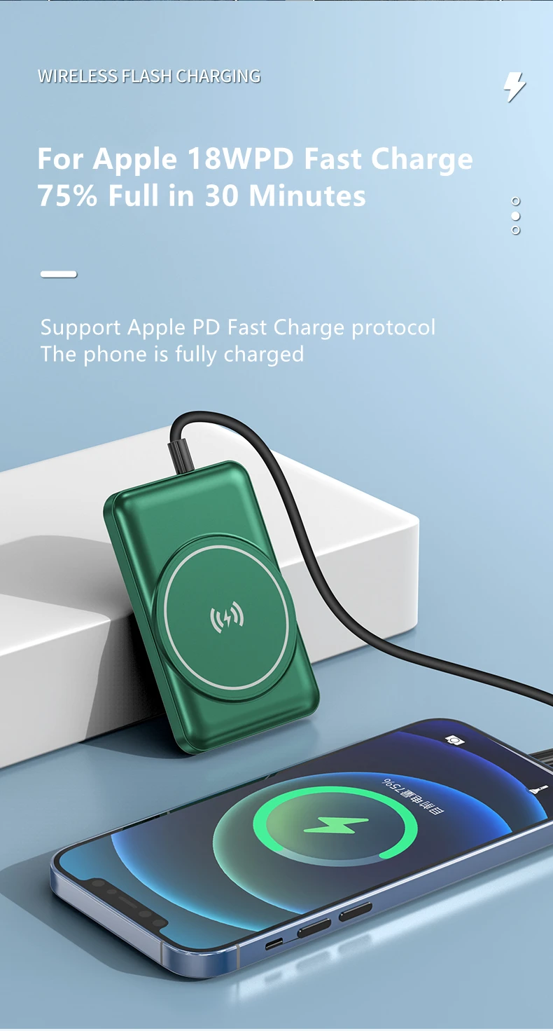 Hot Magnetic Power Bank Fast Charging External Battery For iPhone 13 12 Pro Max Mini Xiaomi Huawei 15W Wireless Charger 10000mAh battery bank