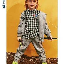 Minibalabala/костюм с капюшоном для мальчиков; Новинка г.; осенние комплекты одежды для детей из двух предметов на молнии