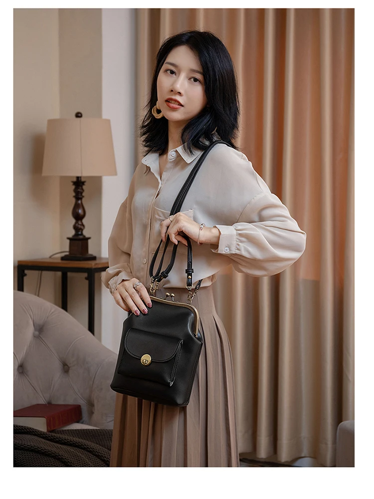 kiss lock shell bag bags pu leather women shoulder crossbody women's handbags (3)