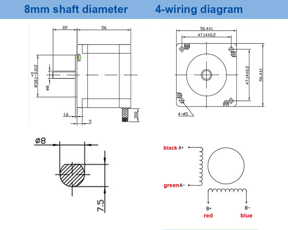 NEMA23 Stepper Motor 57x56mm 4-lead 3A 1.2Nm Nema 23 Motor 56mm 172Oz-in for 3D Printer for 3D Printing CNC Engraving Milling NEMA23 Stepper Motor 57x56mm 4-lead 3A 1.2Nm Nema 23 Motor 56mm 172Oz-in for 3D Printer for 3D Printing CNC Engraving Milling