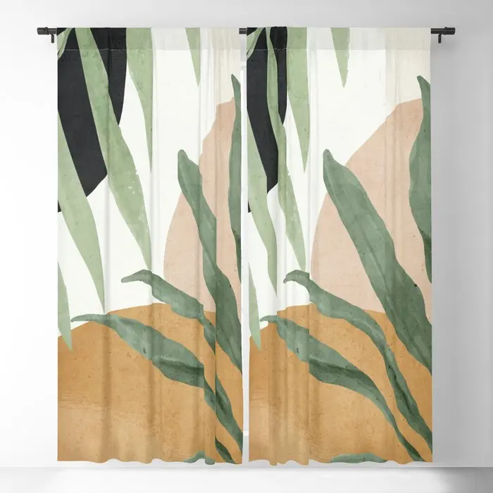 

Abstract Art Tropical Leaves 4 Blackout Curtains 3D Print Window Curtains For Bedroom Living Room Decor Window Treatments