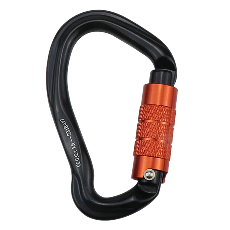 

Auto Locking Carabiner Clips 23Kn Ear-Shape Safe Buckle Outdoor Protection Equipment for Climbing Mountaineering