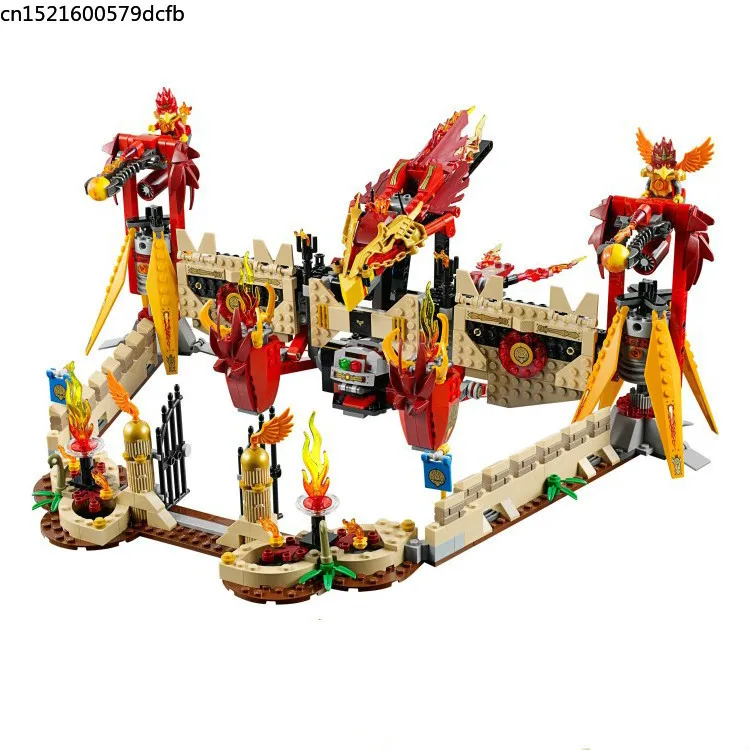 

1300pcs Flying Phoenix Fighter Fire Temple Base Toys For Kids Model Building Blocks Bricks movie Compatible with Legoed 70146