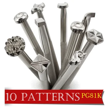 

New 10 Styles Leather Craft Stamps Set Leathercraft Working Saddle Making Tools Carving Solid DIY Printing Clouds Totem Stamping