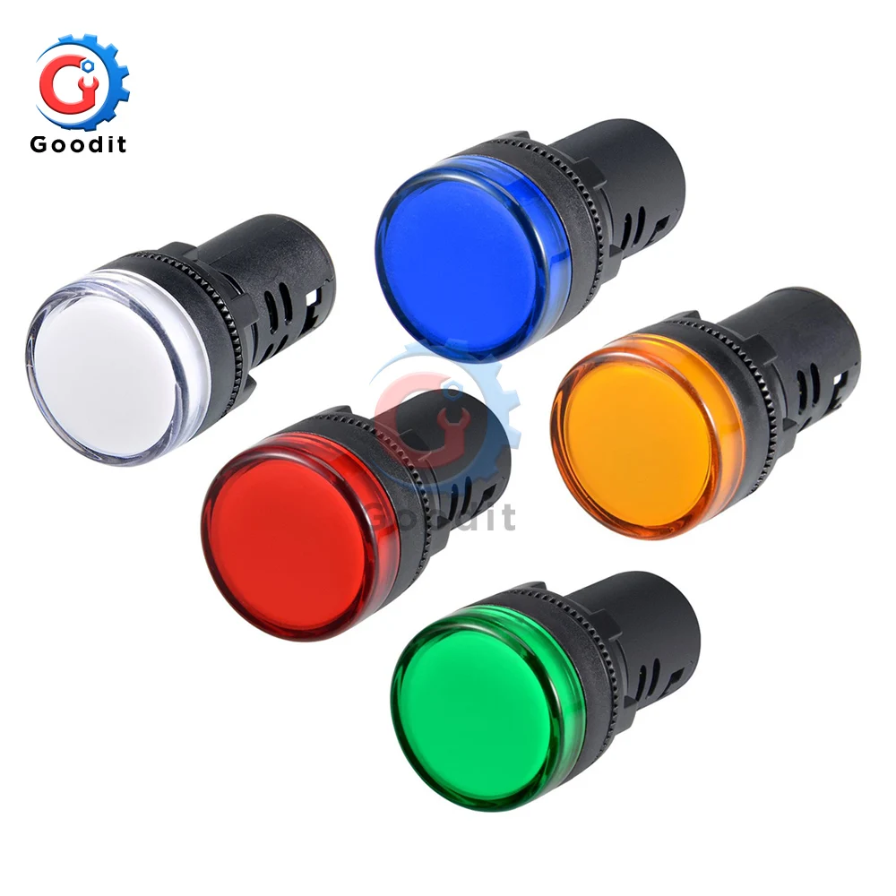 

AD16-22DS Panel Mount Signal Power Led Indicator Light Pilot Signal Lamp Flash Buzzer AC DC 6V 12V 24V Flash Alarm Indicator