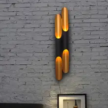 DishyKooker светодиодный конический боковой черный золотой цвет скандинавский алюминиевый промышленный настенный светильник