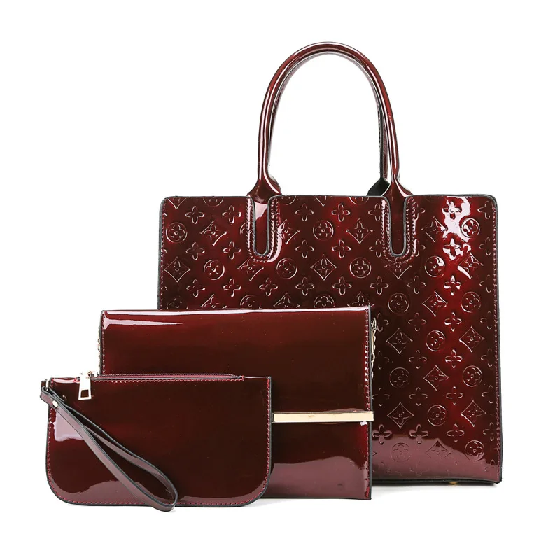

WOMEN'S Bag 2019 New Style Four Seasons Patent Leather Mirror Bright Skin Hand Crossbody Bag Different Size Bags
