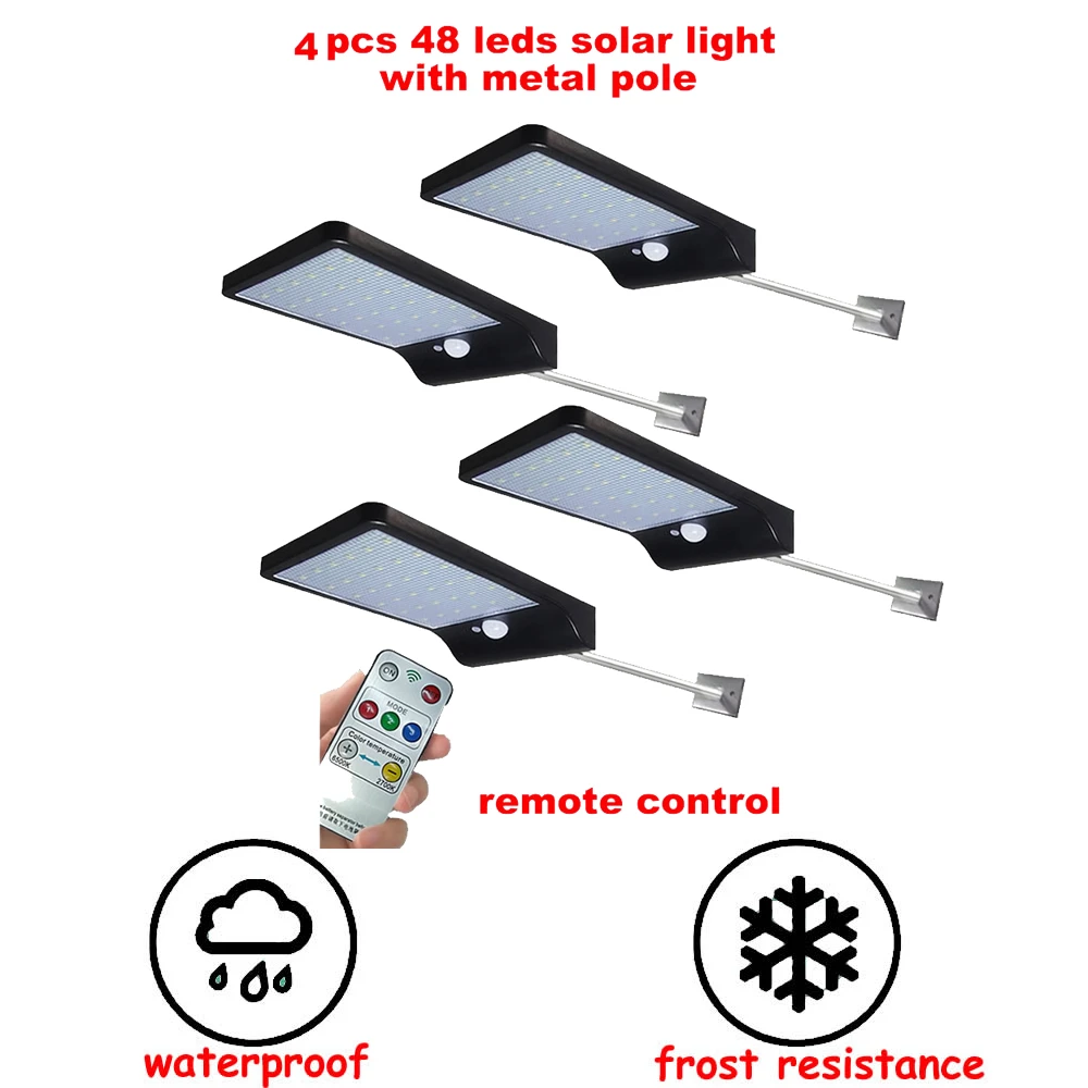 

2/4pcs Super Bright Solar Lights 48 LED Solar Power Outdoor Motion Sensor Light,LED on Both Side Waterproof for Deck,Yard,Garden