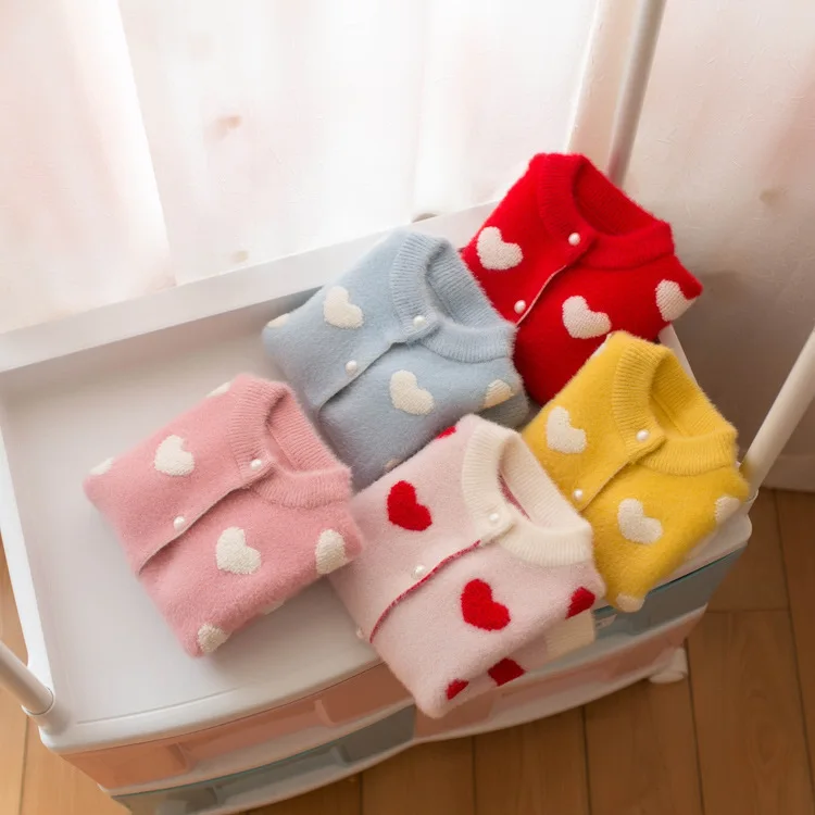 

2019 Fund Children Sweater Girl Multicolor Whole Body Love Cardigan Jacket