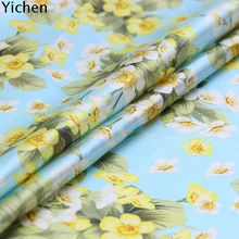 Ткань 93% природных& 7% спандекс бабочка Лилия натурального шелка эластичный атлас Материал шелк тутового шелкопряда рубашка платье Cheongsam ткань