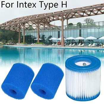 

1*Filter Cartridge + 2*Sponge Cartridges Washable Swimming Pool Filter Foam Sponge Cartridge Set For Intex Type H Replace