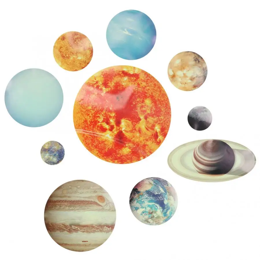 Us 5 03 44 Off Plastic Luminous Solar System Themed Glowing Wall Sticker Home Decor For Children Room Bedroom Sticker Mural In Wall Stickers From