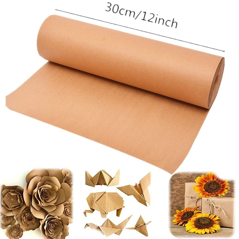 12inch Brown Kraft Kertas Origami Roll Kertas Daur Ulang Untuk Pembungkus Kado Kerajinan Seni Lukisan Packing Kertas Scrapbooking Kerajinan Kertas Aliexpress