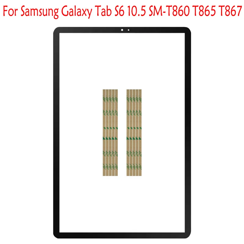 

5~10 Pcs New For Samsung Galaxy Tab S6 10.5 SM-T860 T865 T867 Front Glass Touch Screen Outer Panel Lens Replace + Adhesive + OCA