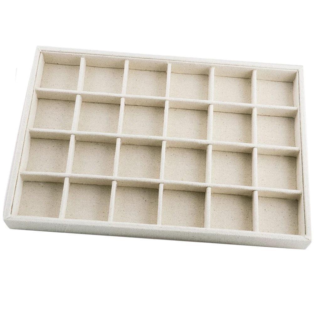 Linen Jewelry Trays Stackable Jewelry Organizer Trays for Showcasing Storing Earrings Bracelets Necklaces Rings Jewelry Display