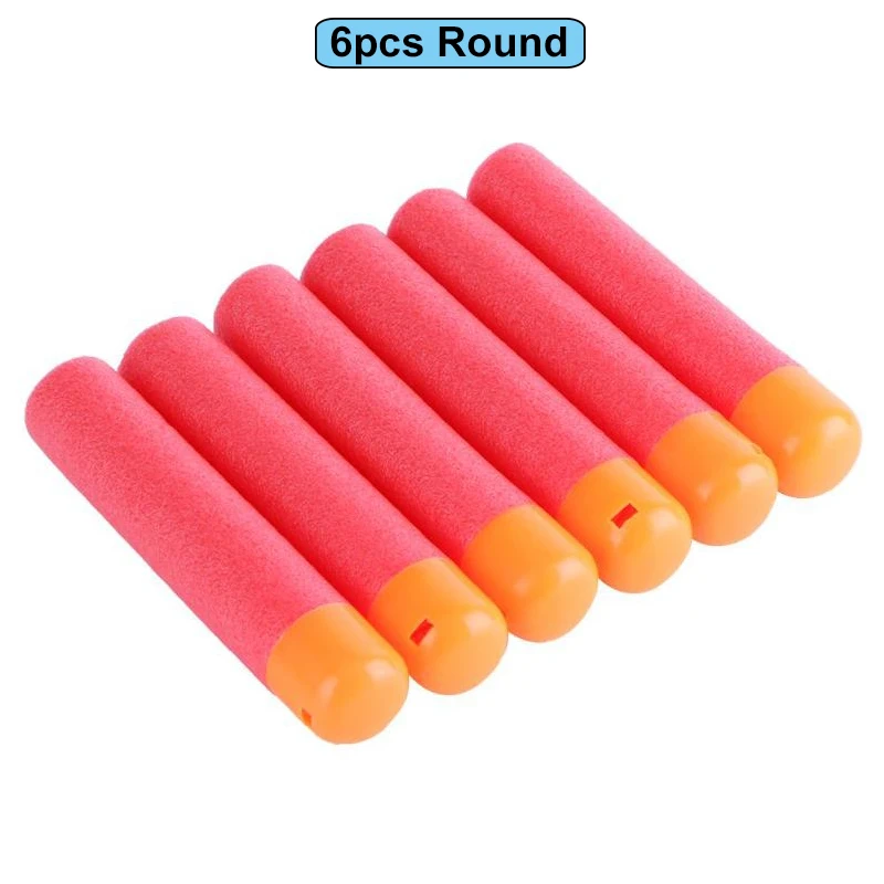 6pcs round head 100 шт для пуль Nerf EVA Мягкая полая головка 7,2 см заправка пули дротики для Nerf аксессуары для игрушечного пистолета для Nerf бластеров - Цвет: 6pcs round head
