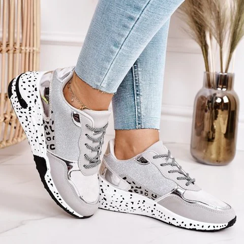 Bajo costo Zapatillas de deporte de leopardo para Mujer, Zapatos de plataforma plana para correr al aire libre, verano 2021 wxQKM7lzORk