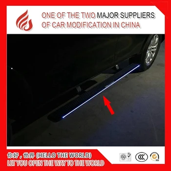 

High quality aluminium alloy Automatic scaling Electric pedal side step running board with light for H3 2007-2013