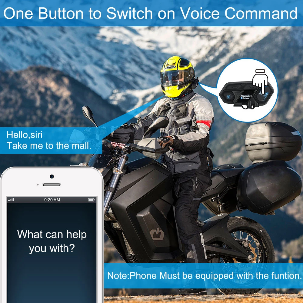 US $126.99 Fodsports 2 pcs M1S Pro motorcycle helmet intercom bluetooth headset 8 rider 2000M intercom waterproof wireless BT interphone