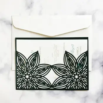 

20pcs/lot Delicate Craft Paper Wedding Invitation Card Kit With Birthday Party Ceremony Elegant Spring Flower Pattern Invitation
