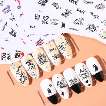 

1pc Cartoon 3D Nail Stickers Cute Letter Heart Self Adhesive Sliders Love Flower Nail Art Transfer Tattoo Manicure LYCA617-626