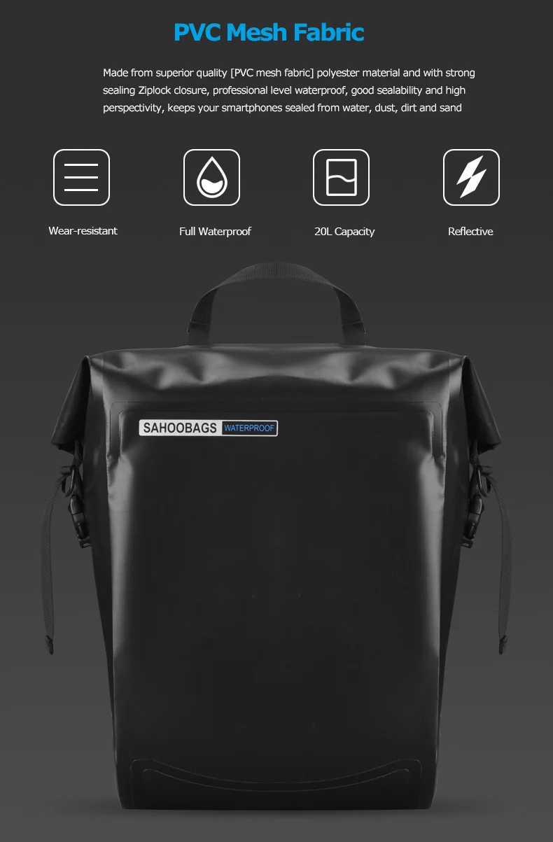 Sahoo 20L велосипедная Сумка водонепроницаемая переносная велосипедная сумка Pannier задняя стойка для заднего сиденья для багажника велосипедная сумка MTB Аксессуары для велосипеда