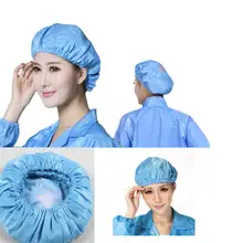 С фабрики, 50 шт./лот, антистатические шляпы, фабричная рабочая одежда, синяя шапка без пика, чистящая шляпа с сеткой