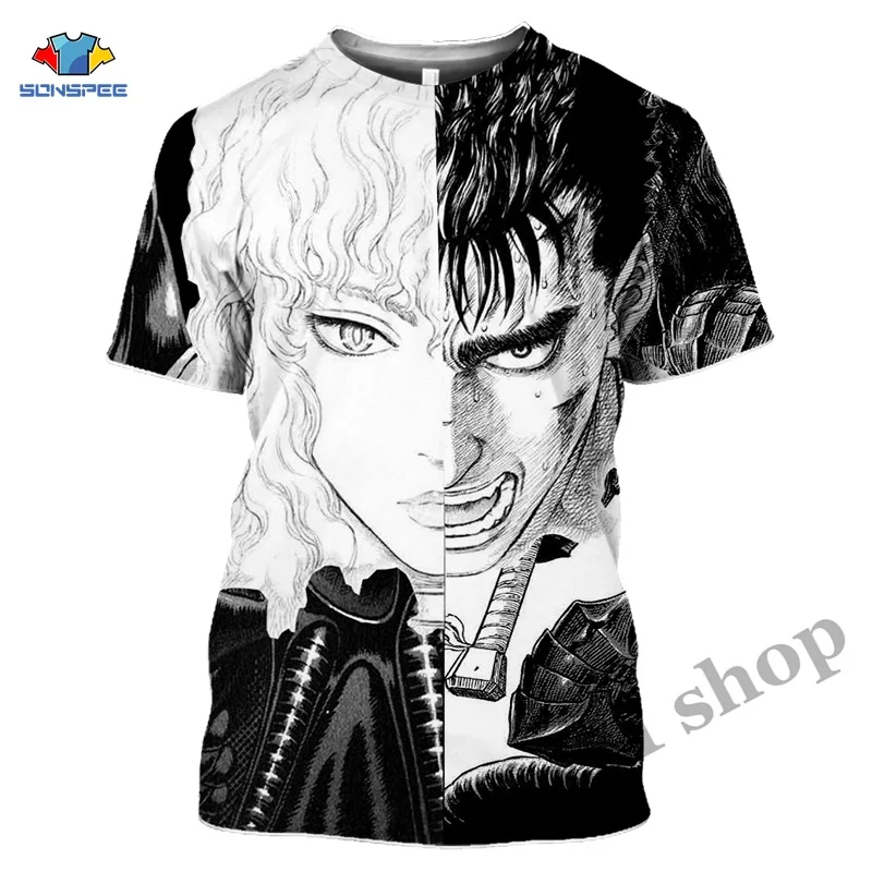Comics Berserker T shirt Men 3D Print Horror T-Shirts Women Summer Tshirt Harajuku Anime Knight Tee Tops Harajuku Short Sleeve (16)
