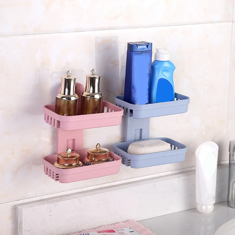 

Wheat Straw Soap Box Double Strong Suction Cup Soap Box Soap Drain Holder Household Bathroom Kitchen Storage Accessories