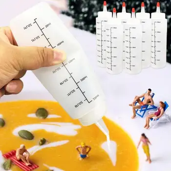 

Plastic Squeeze Bottle Condiment Dispenser Gravy Boat Sauce Vinegar Oil Ketchup Gravy Cruet Kitchen Accessories Max.250ml