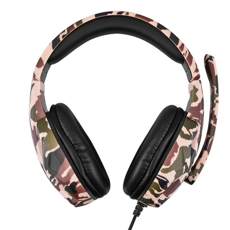 Wired Headphones High Quality Beautiful Novel Practical Headphones Camouflage Gaming Headphones