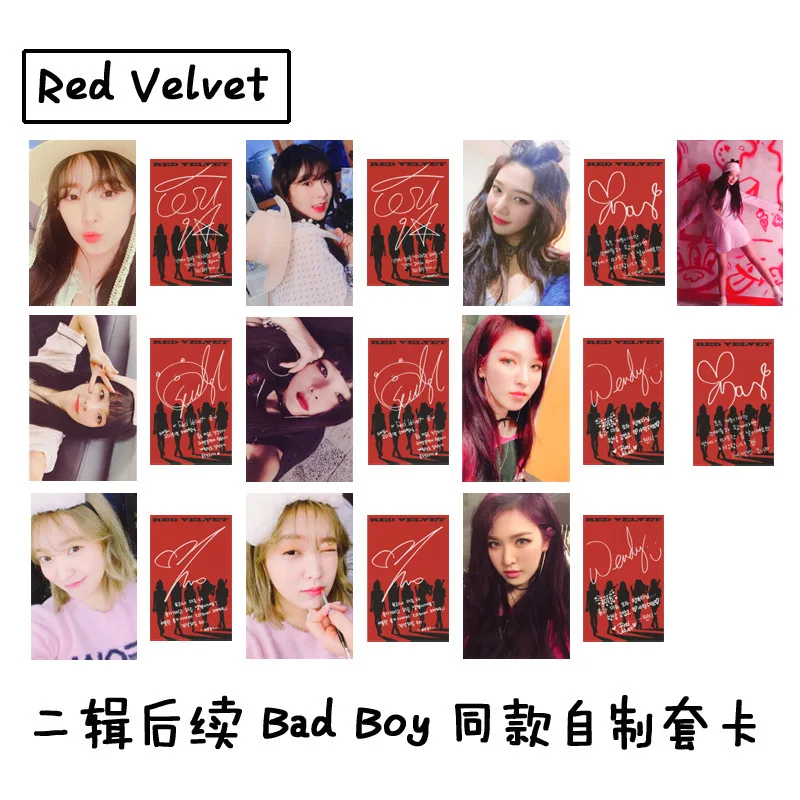 Kpop красный бархат Фотокарта Bad boy альбом Kpop красный бархат Фотокарта Высокое качество HD изображение Новые поступления