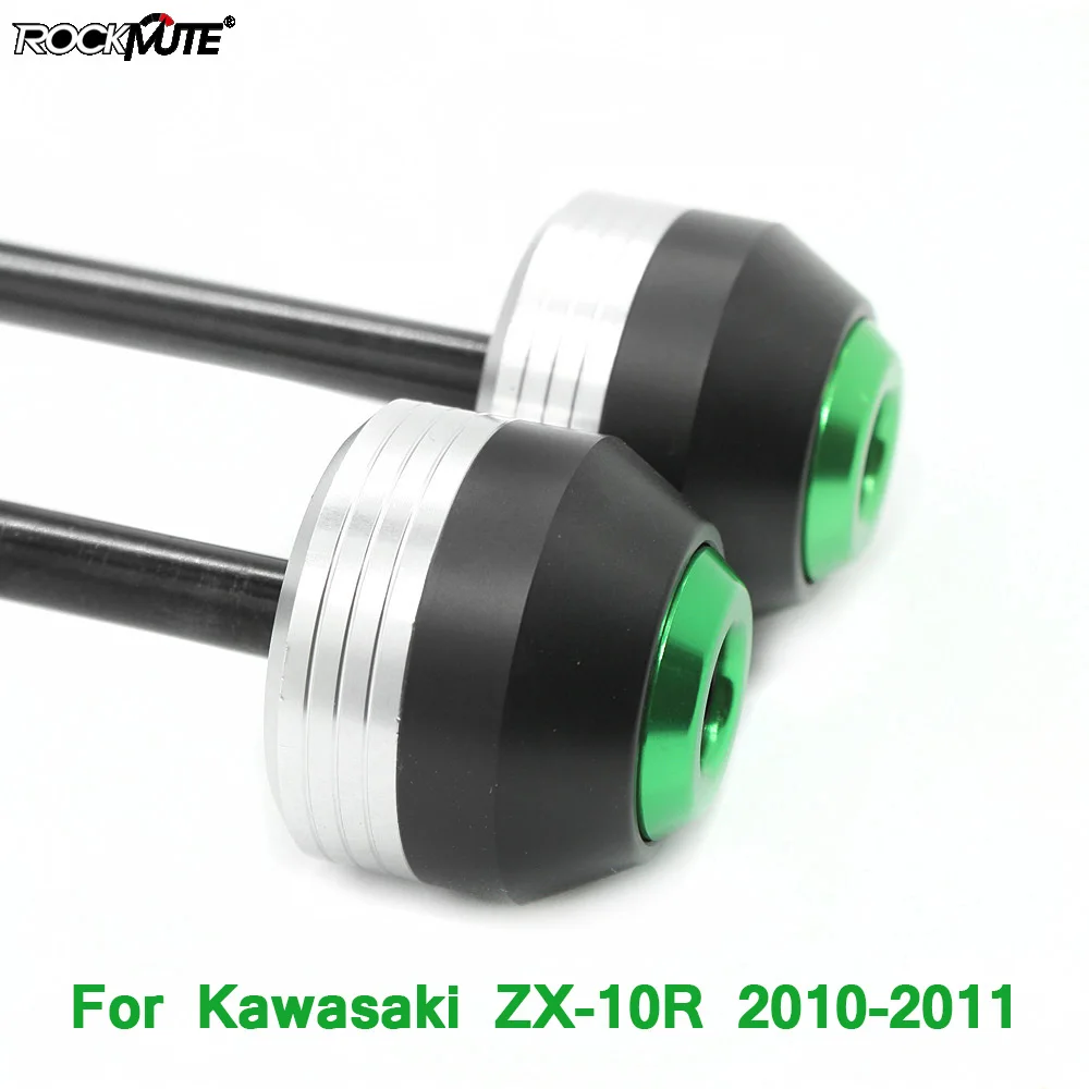 

Motorcycle POM Axle Fork Crash Sliders For KAWASAKI ZX-10R ZX10R 2010-2011 Front Rear Wheel Protector Circle Decoration